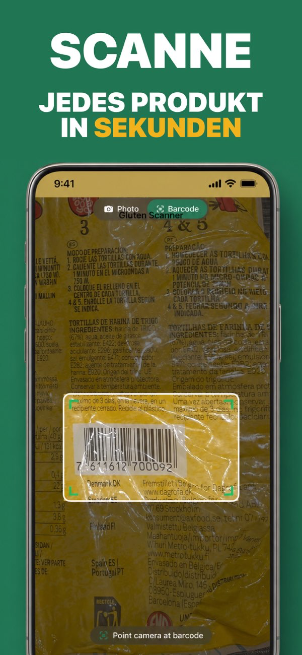 GF Scanner - Ergebnisse mit glutenfreiem Urteil