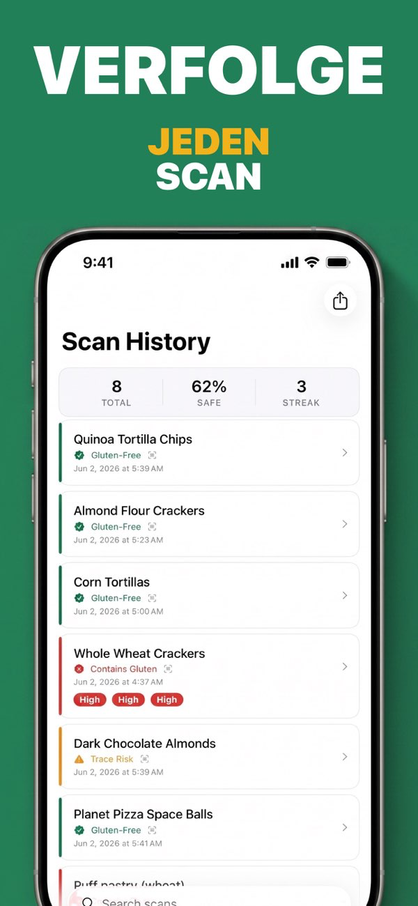 GF Scanner - Interaktiver Gluten-Ratgeber