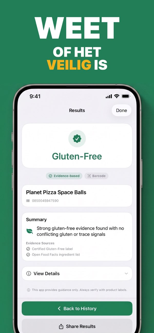 GF Scanner - AI-gestuurde glutenanalyse details
