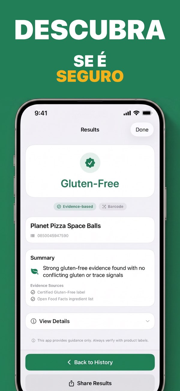 GF Scanner - Detalhes da análise de glúten com IA